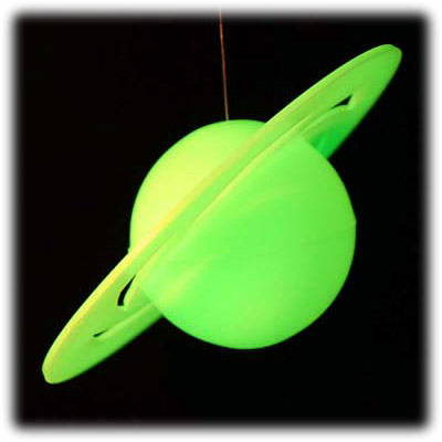 Объёмная фигурка - светящаяся в темноте пластиковая планета Сатурн