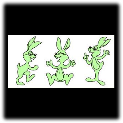 Картинка с весёлыми кроликами – детская виниловая наклейка.